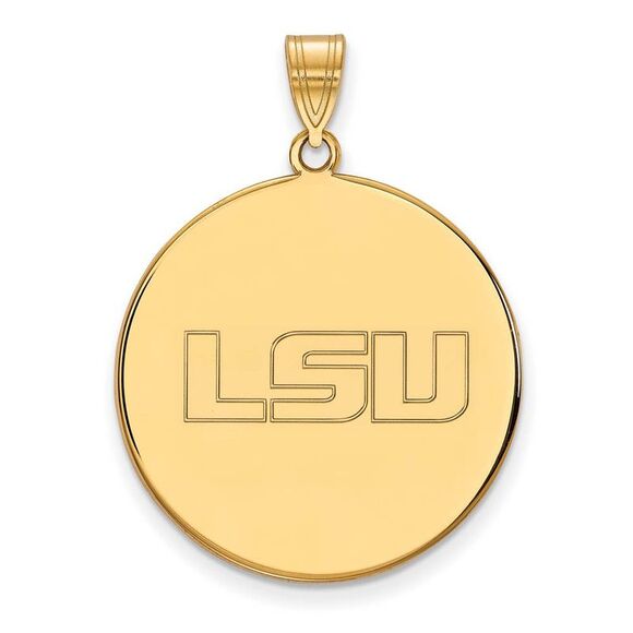 14k Yellow Gold Louisiana State XL Disc Pendant